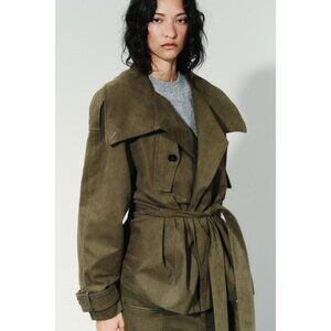 ZARA BELTED COTTON TRENCH COAT